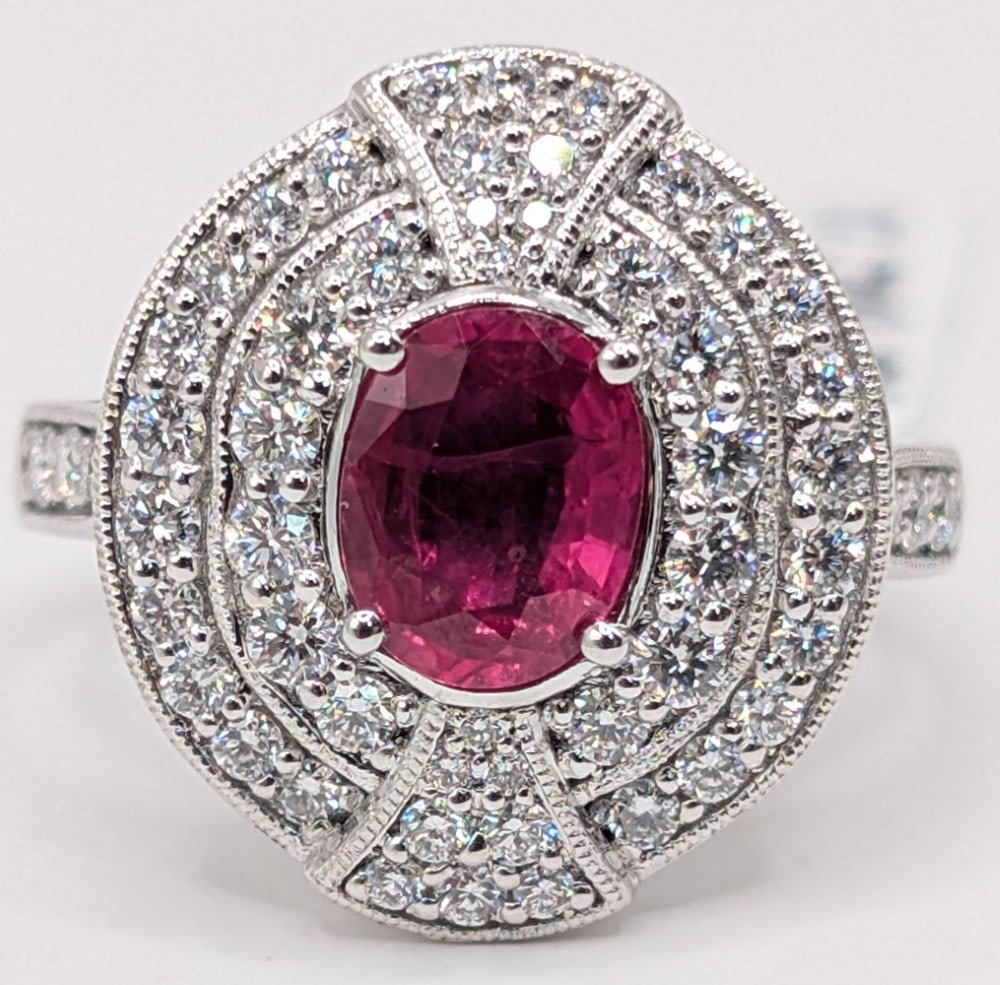 Platinum Ruby & Diamond Ring (1 of 5)