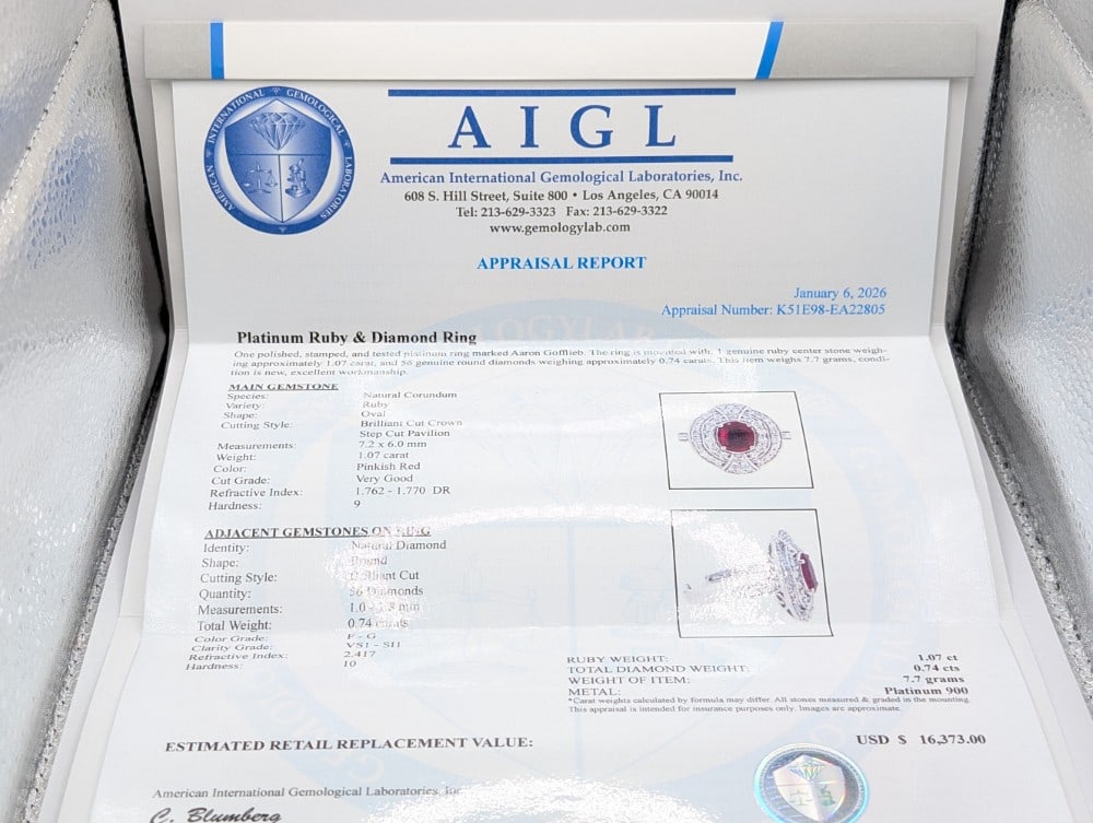 Platinum Ruby & Diamond Ring - 5