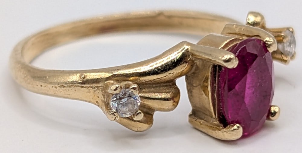 14K Gold Ruby & Diamond Ring - 3