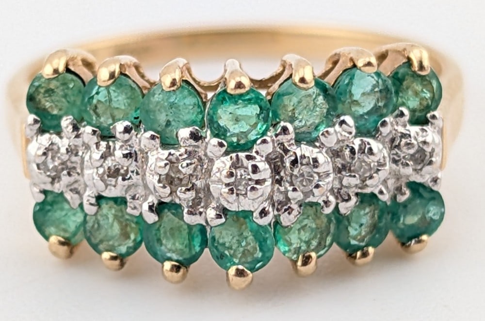10K Gold Emerald & Diamond Ring (1 of 5)