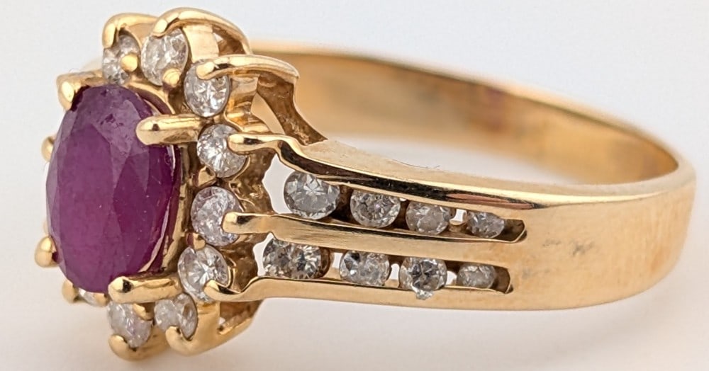14K Gold Ruby & Diamond Ring - 2