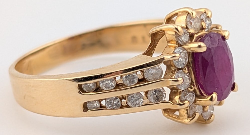 14K Gold Ruby & Diamond Ring - 3