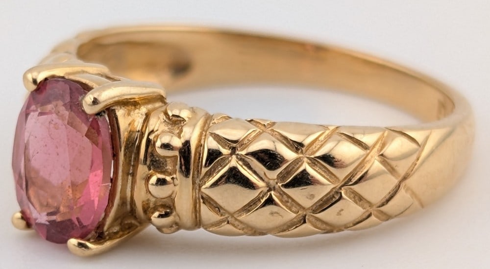 14K Gold Ruby Solitaire Ring - 2