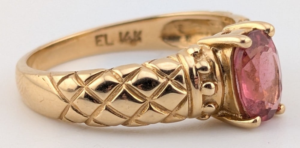 14K Gold Ruby Solitaire Ring - 3