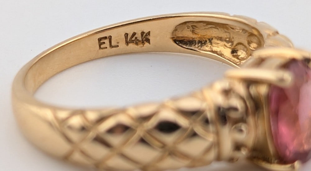 14K Gold Ruby Solitaire Ring - 4