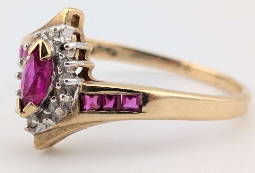 10K Gold Ruby & Diamond Ring - 2