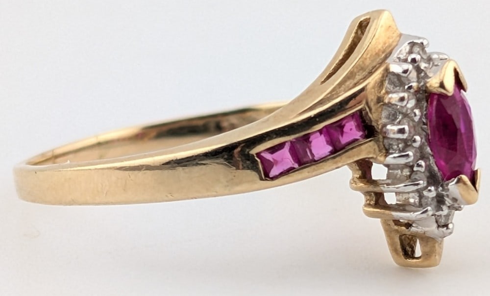 10K Gold Ruby & Diamond Ring - 3