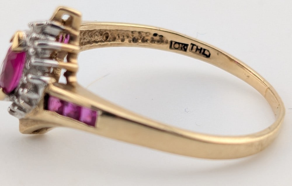 10K Gold Ruby & Diamond Ring - 4