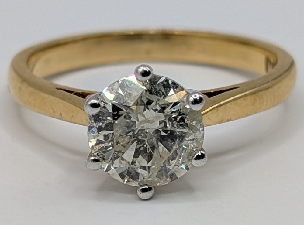 18K Gold 1.5 Ct Diamond Solitaire Engagement Ring (1 of 4)