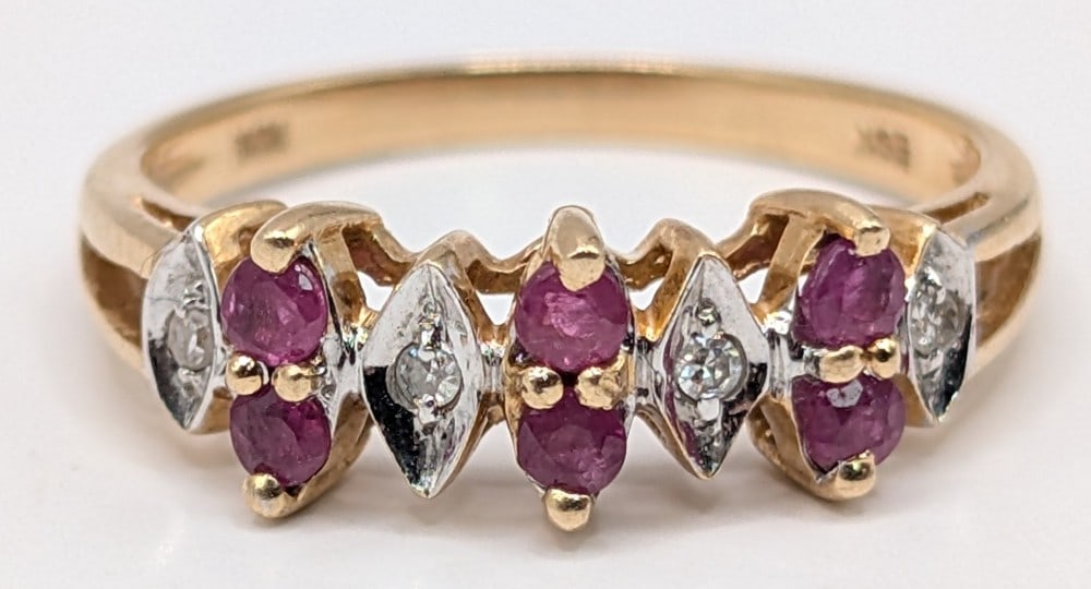 10K Gold Ruby & Diamond Ring (1 of 4)