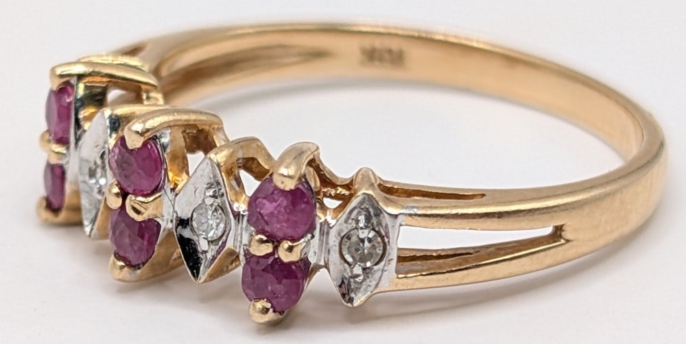 10K Gold Ruby & Diamond Ring - 2