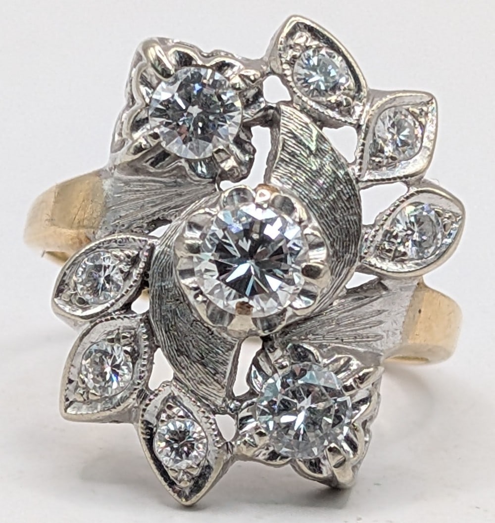 14K Gold Vintage Diamond Rong (1 of 4)