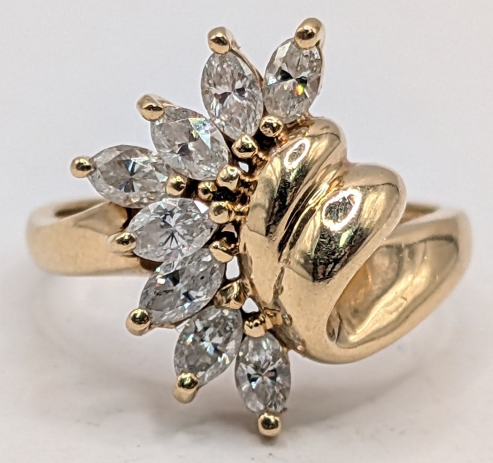 14K Gold Marquis Diamond Ring (1 of 4)