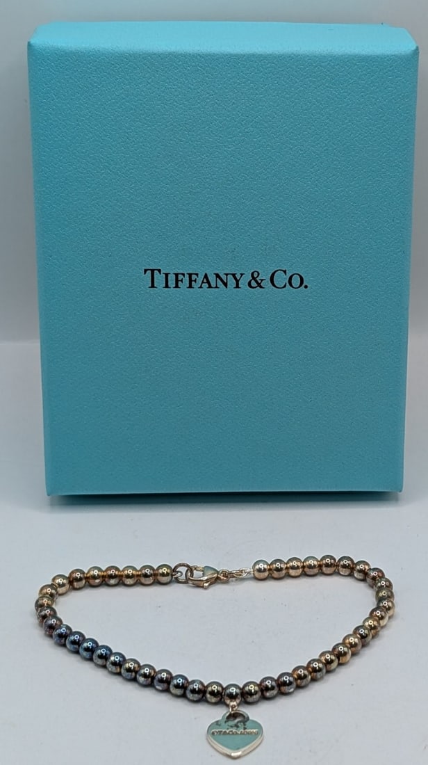 Tiffany & Co. Sterling Return to Tiffany Heart With Bead Bracelet New In Box (1 of 4)
