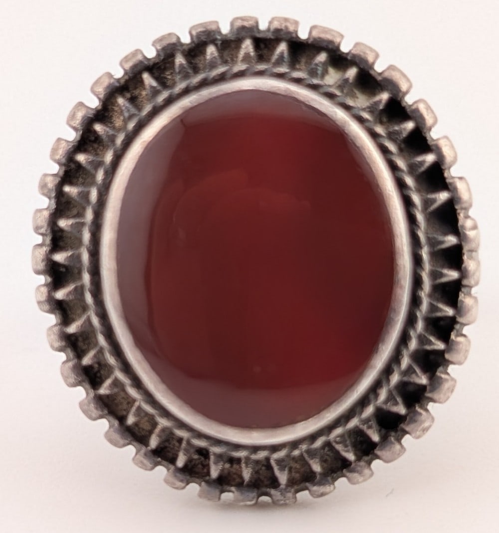 Vintage Sterling Red Carnelian Statement Ring (1 of 7)