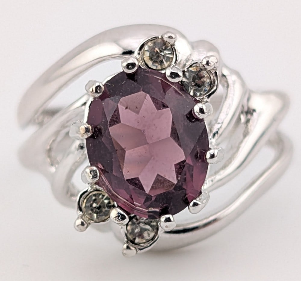 Vintage Sterling Purple Spinel & Sapphire Ring (1 of 5)