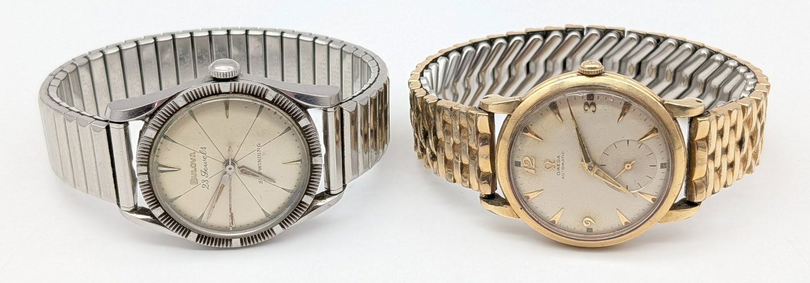 Vintage Omega & Bulova Gold Filled & Stainless Wrist Watches (1 of 5)