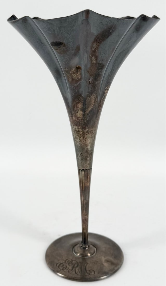 Vintage Tiffany & Co. Makers Sterling Silver Trumpet Vase (1 of 5)