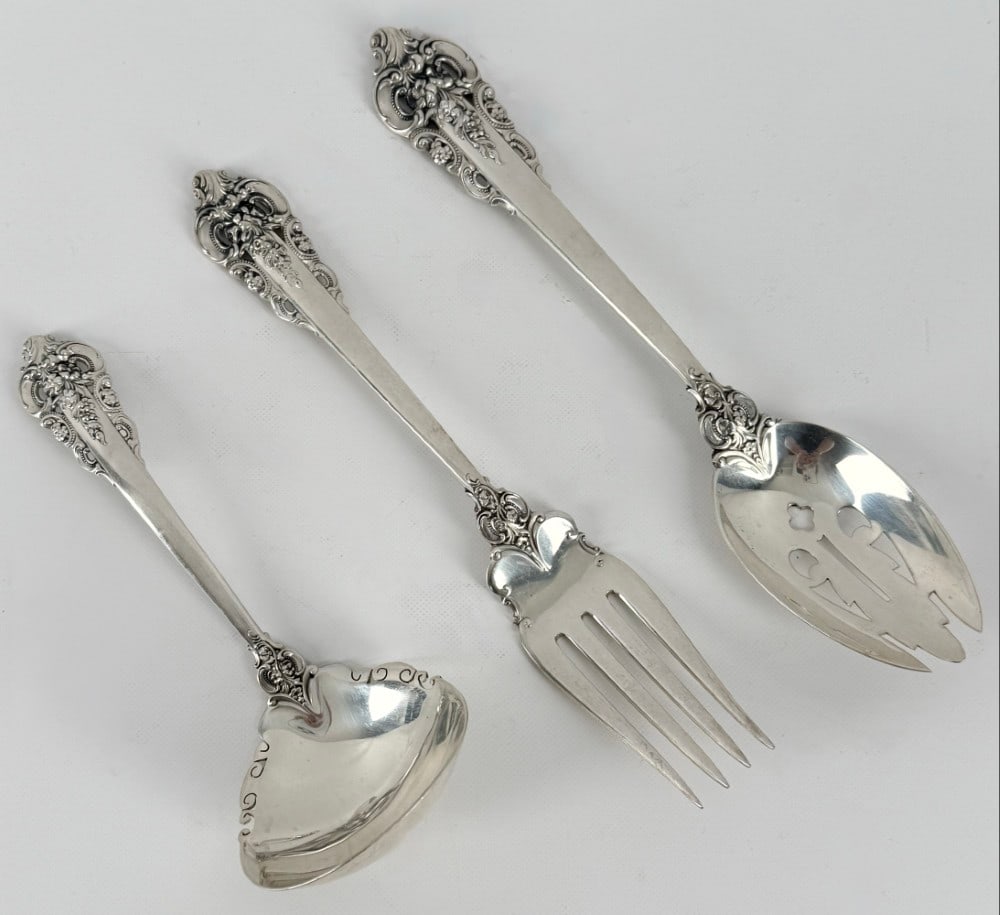Set Of Three Vintage Wallace Grande Baroque Sterling Silver Serving Pieces (1 of 4)