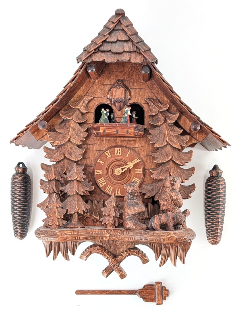 Black Forest Cuckoo Clock with Hand Carved Details (1 of 17)