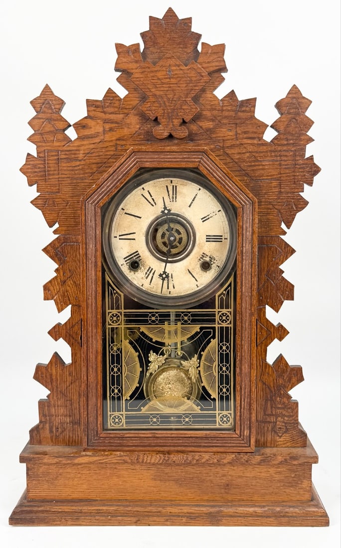 Antique Gilbert Eagle Gingerbread Kitchen Mantle Clock (1 of 10)