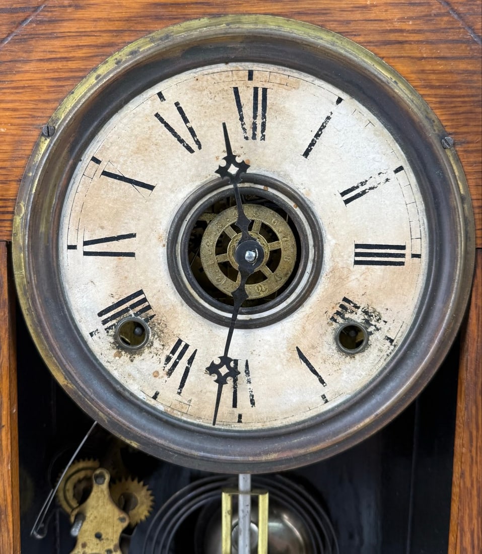 Antique Gilbert Eagle Gingerbread Kitchen Mantle Clock - 3