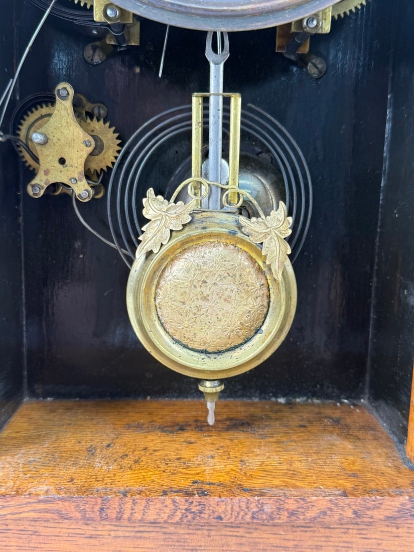 Antique Gilbert Eagle Gingerbread Kitchen Mantle Clock - 4