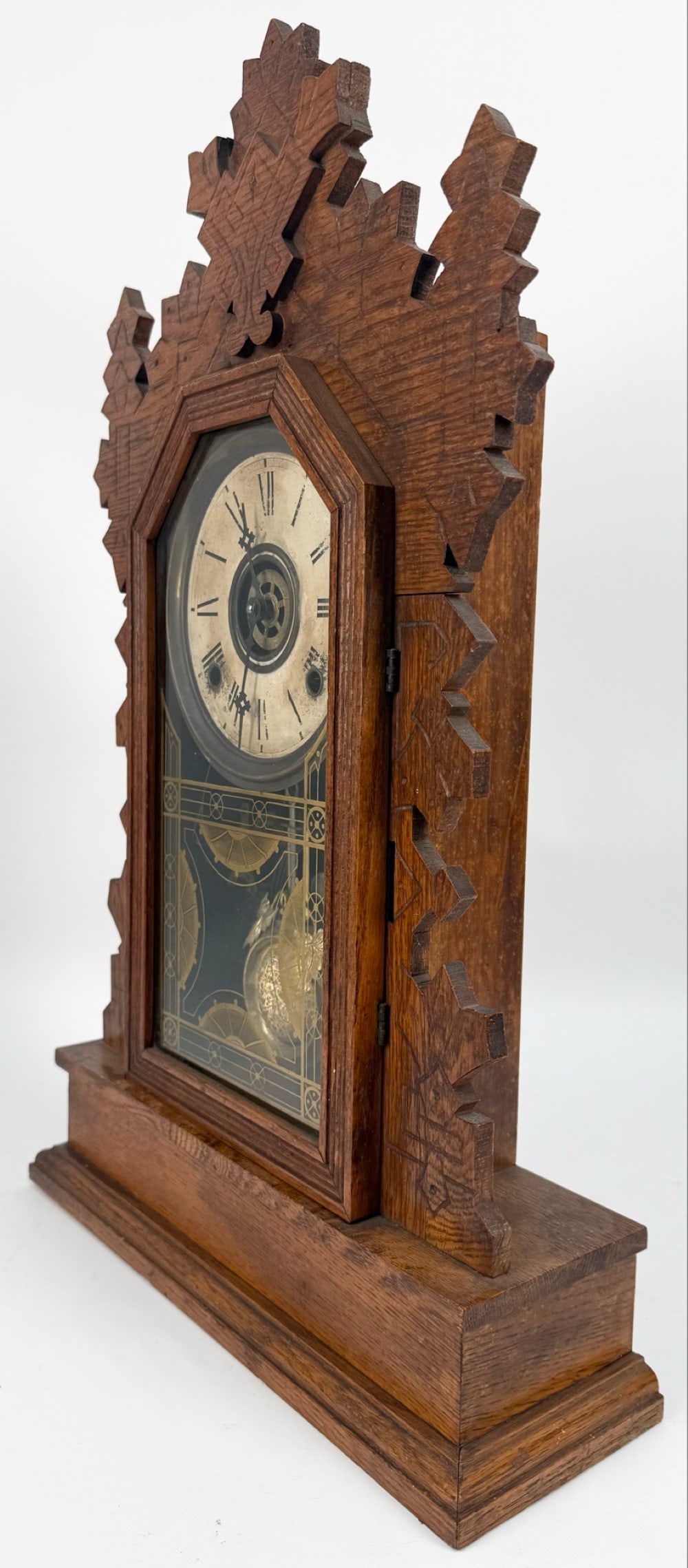 Antique Gilbert Eagle Gingerbread Kitchen Mantle Clock - 6