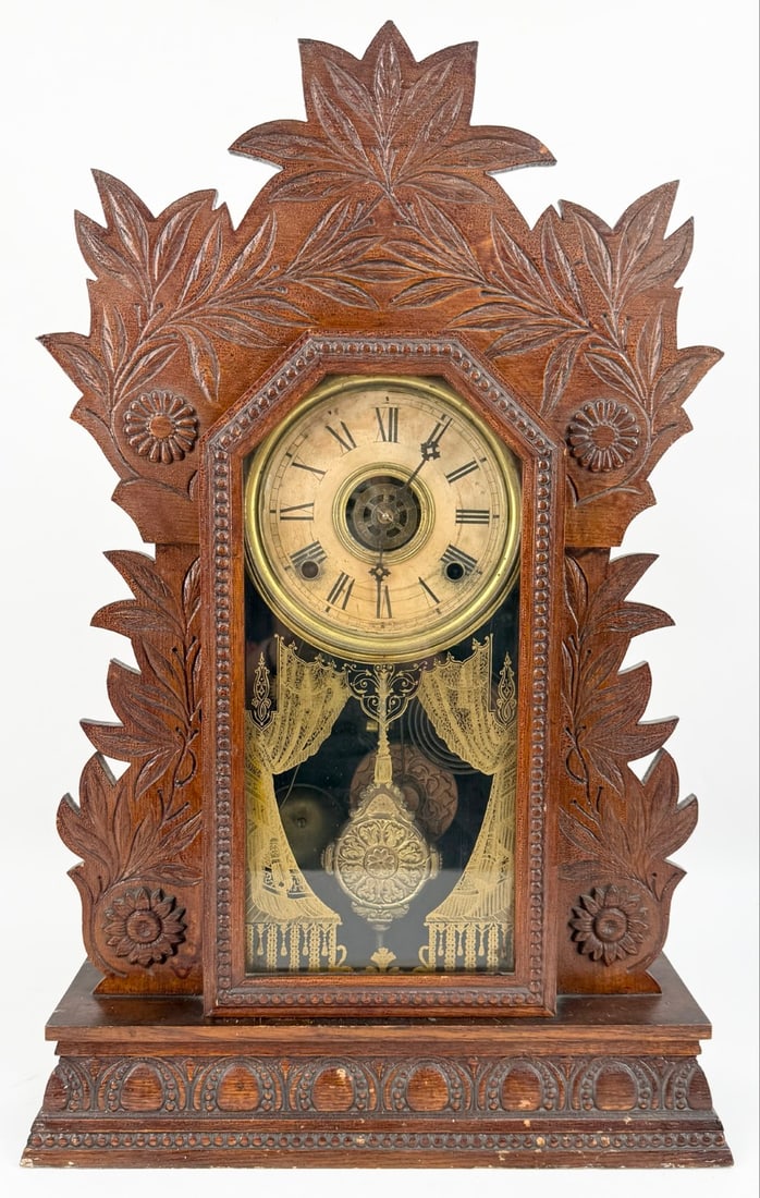 Antique Gilbert Laurel Gingerbread Parlor Mantle Clock (1 of 8)