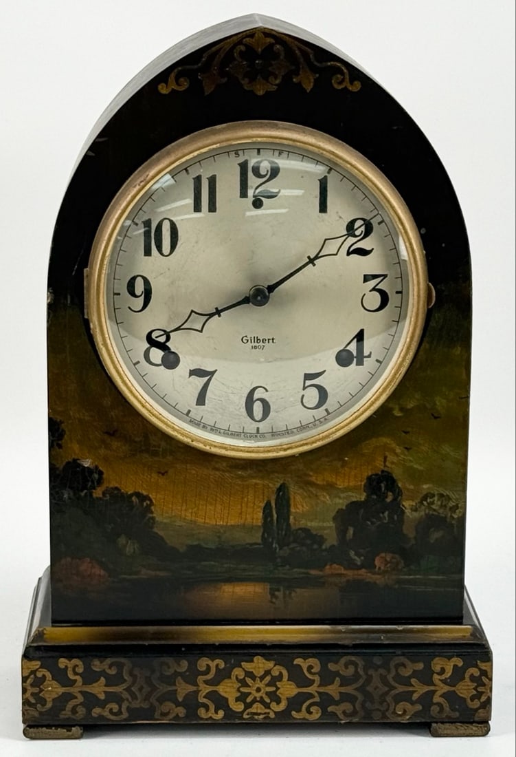 Antique Gilbert Model 1807 Hand-Painted Wood Mantle Clock (1 of 12)