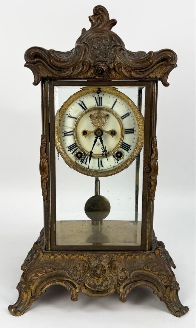 Antique Ansonia Crystal Regulator Clock (1 of 9)