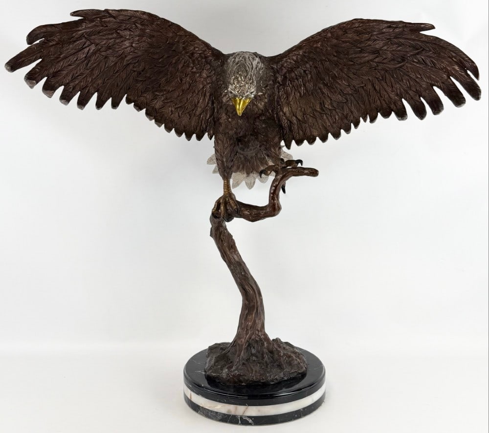 American Eagle With Spread Wings Bronze Sculpture (1 of 5)