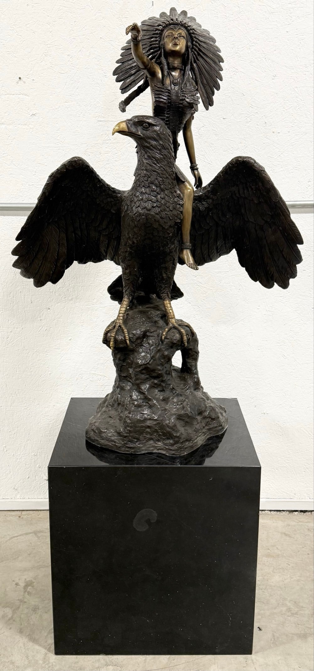 "Appeal To The Spirits" Native American Women Bronze Sculpture On Black Marble Base (1 of 6)