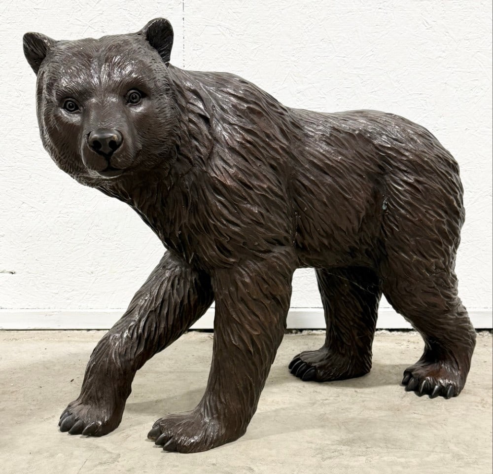 Life Size Walking Baby Bear Bronze Statue (1 of 5)