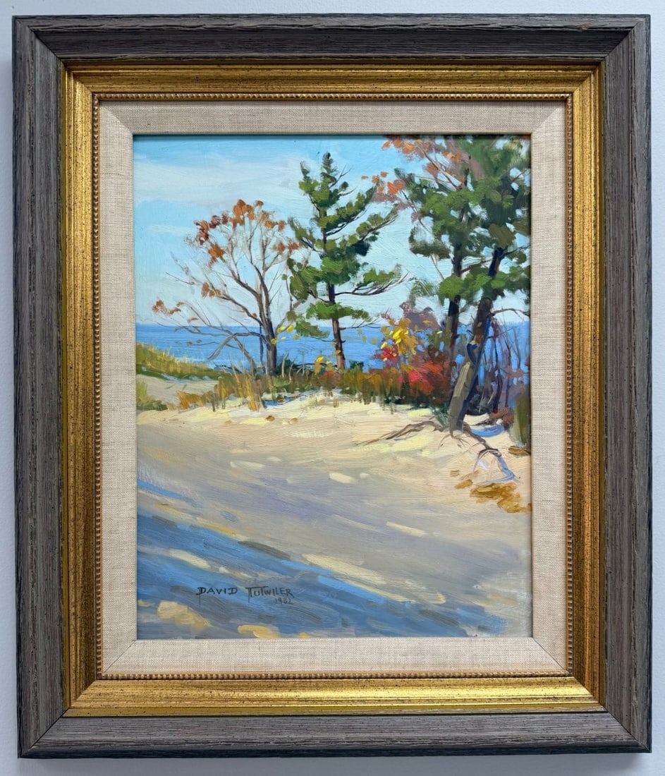 1982 David Tutwiler Indiana Dunes Landscape Oil Painting On Board (1 of 4)