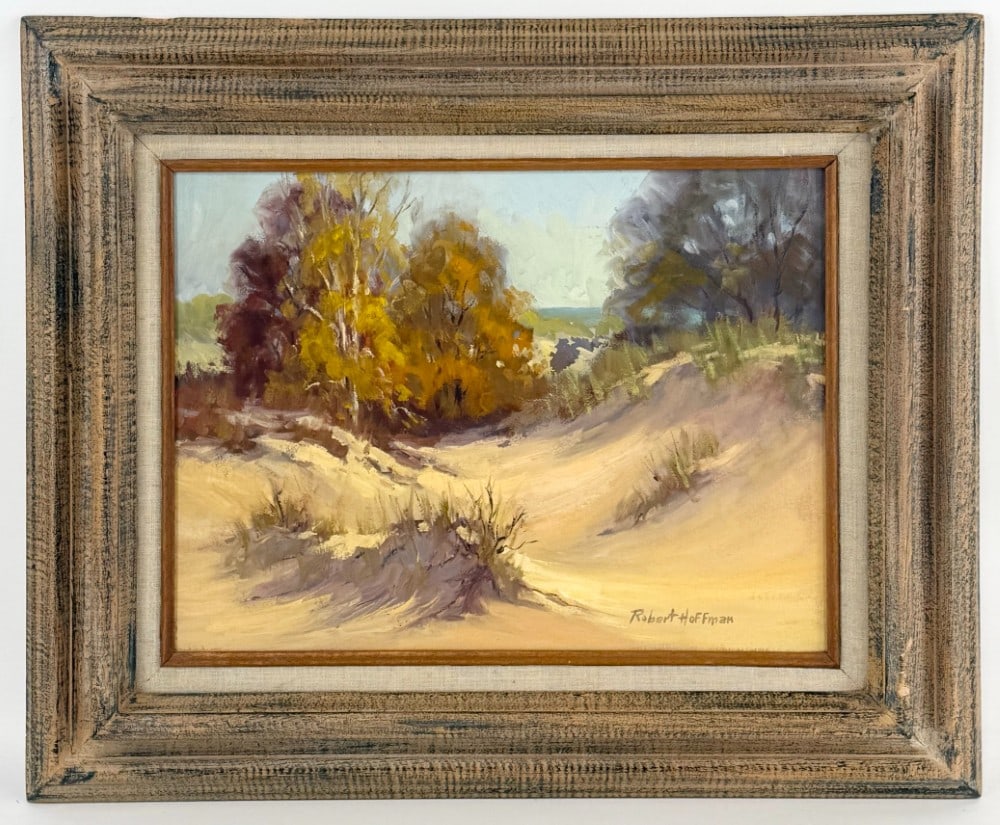 1978 Robert Hoffman "Dunes Scene" Oil On Canvas Painting (1 of 4)