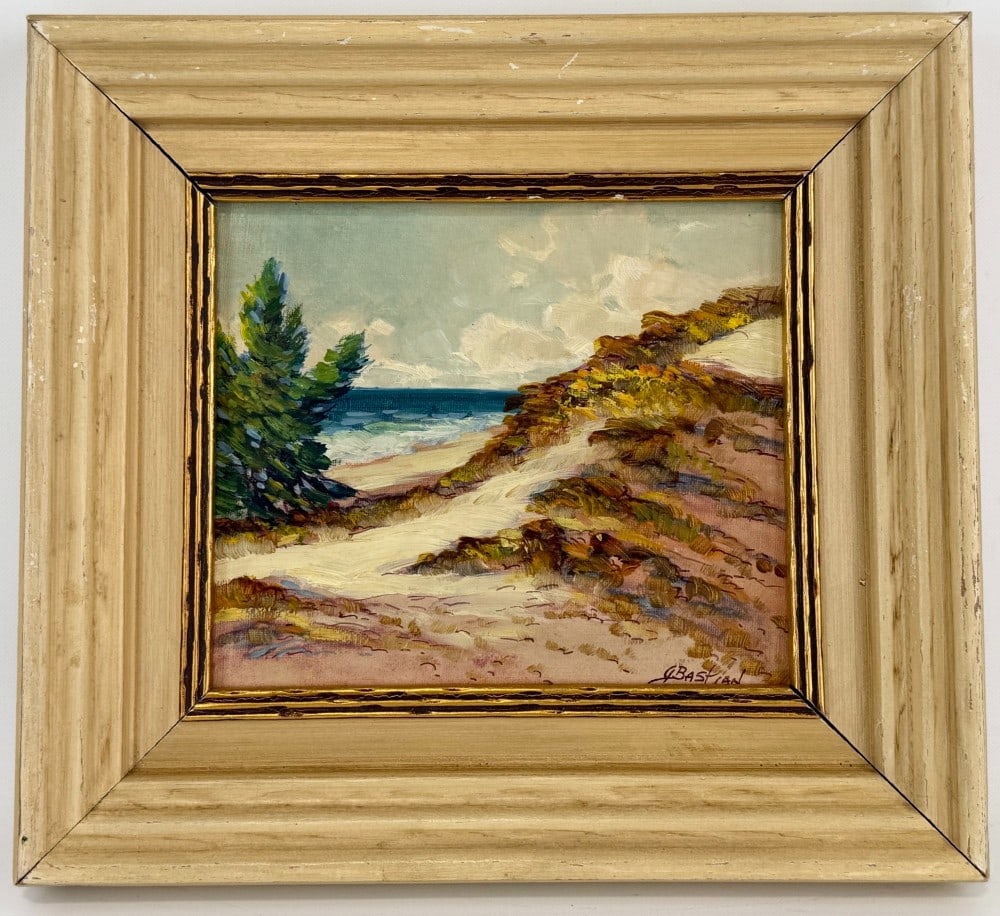 Glenn Bastian "Indiana Sand Dunes" Oil On Board Painting (1 of 4)