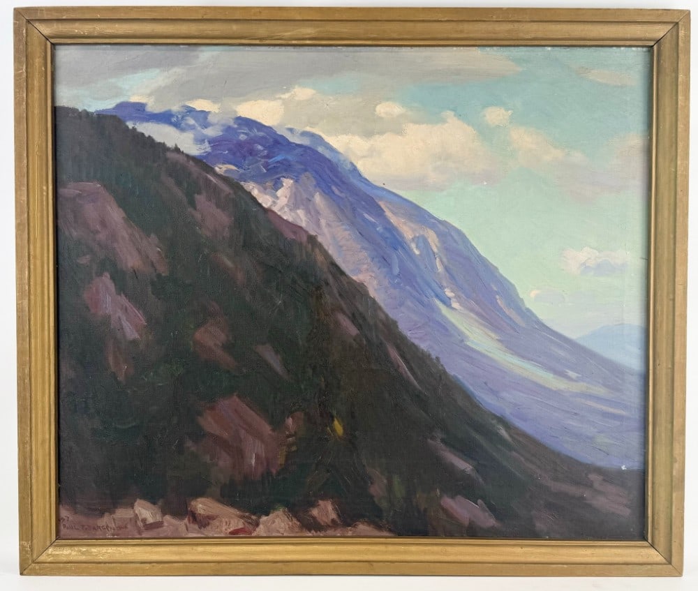 1937 Paul T. Sargent "Hills & Sky" Oil On Canvas Painting (1 of 4)