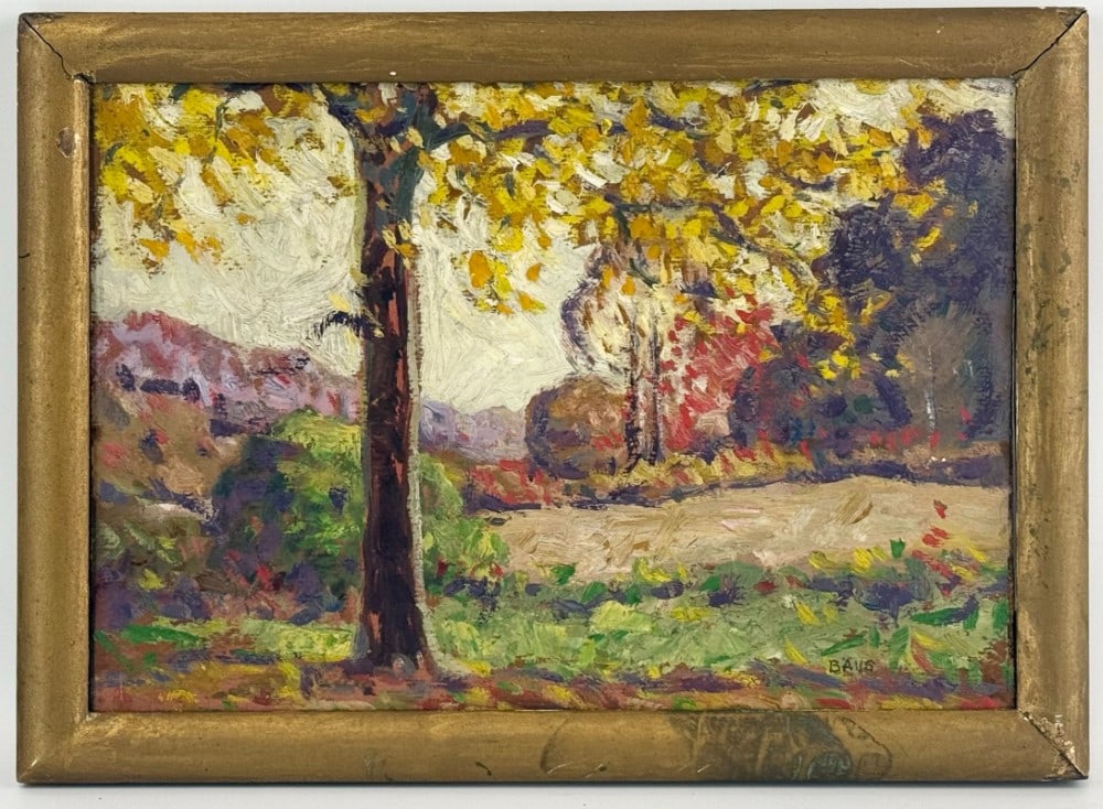 Simon Baus "Autumn Landscape" Oil On Board Painting (1 of 4)