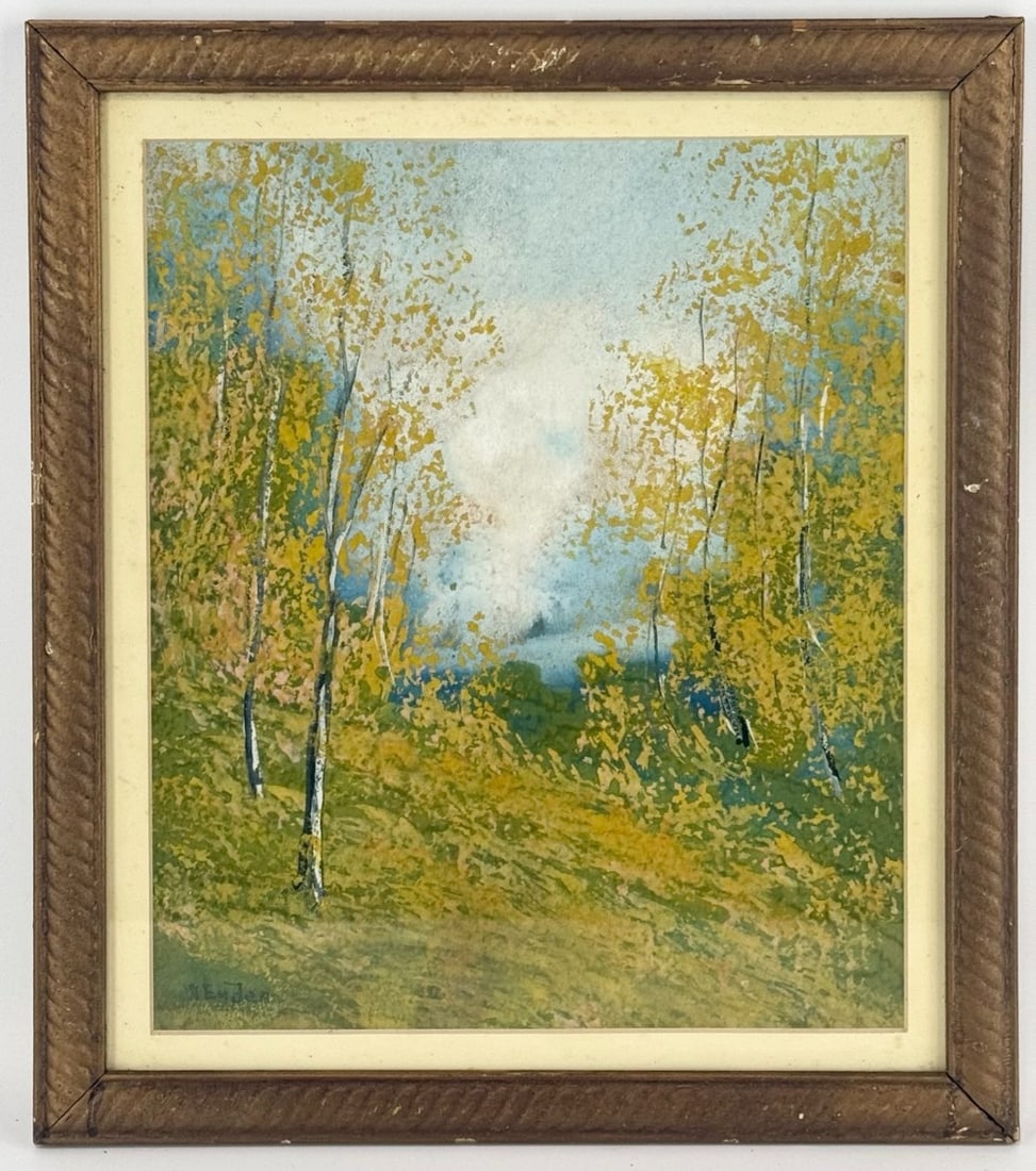 Walter Eyden "Woodland Fog" Gouache On Paper Painting (1 of 4)