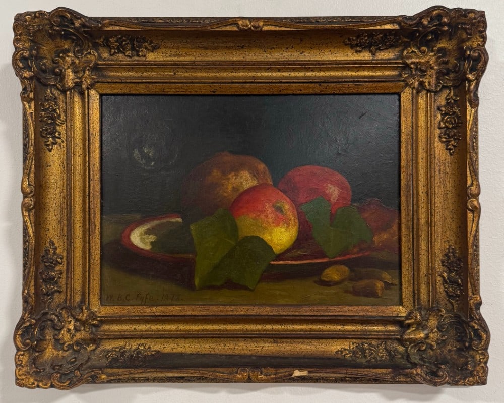 1878 William Fyfe Fruit & Vegetable Still Life Oil On Board Painting (1 of 4)