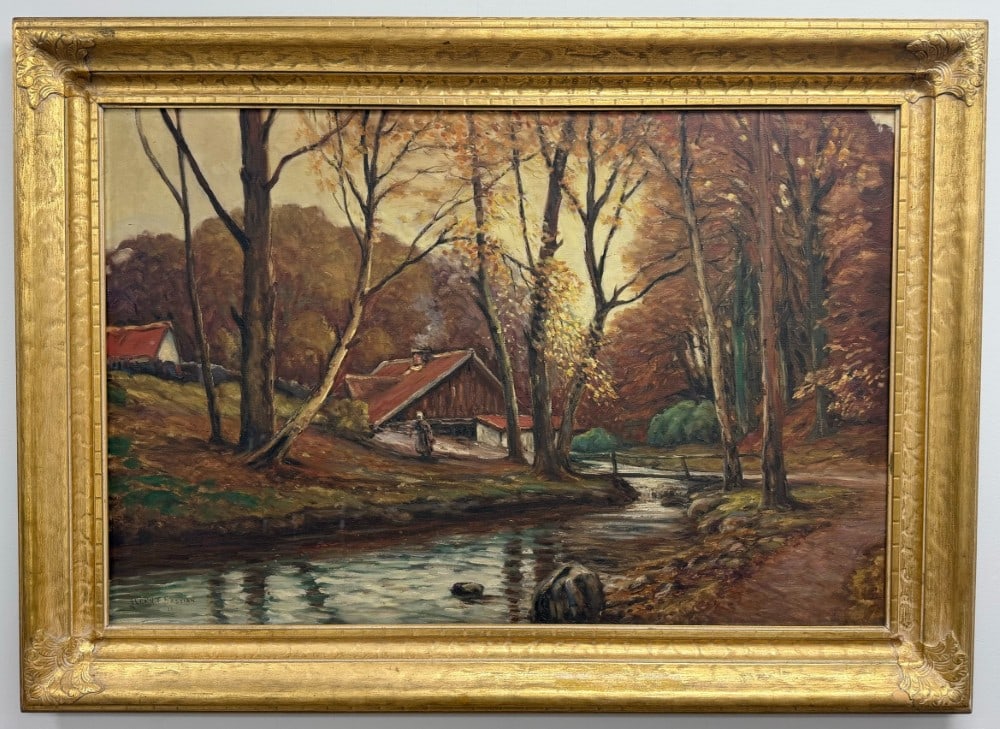 Glenn F. Bastian "Woodland Farm" Oil Painting On Canvas (1 of 4)