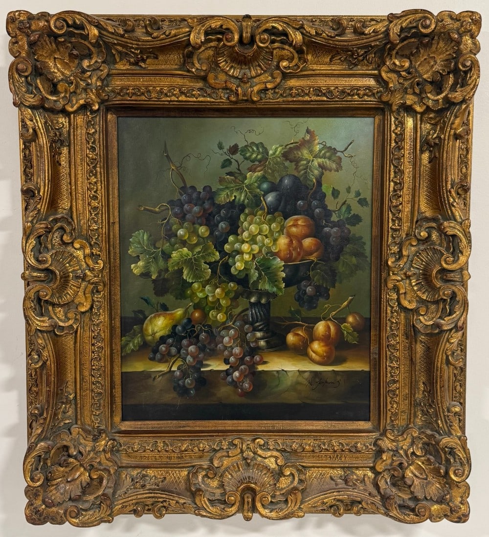 W. Jenkins Fruit Still Life Oil On Canvas Painting (1 of 4)