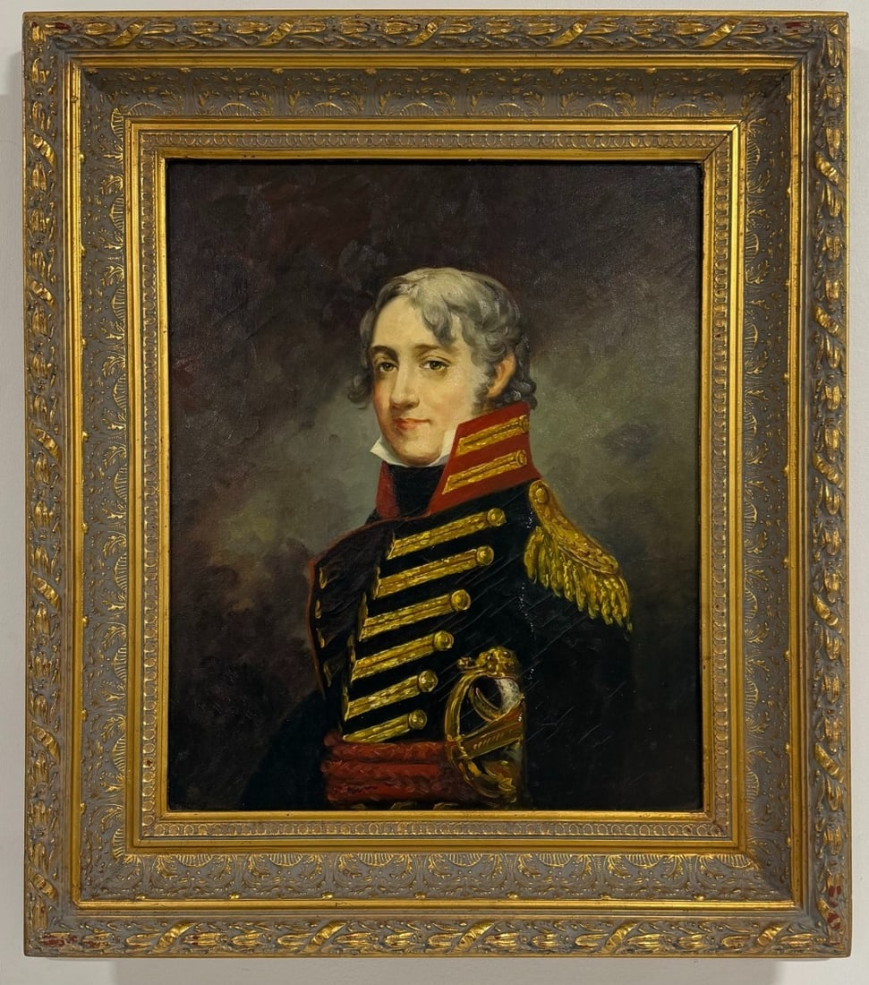 After Gilbert Stuart "General John R. Fenwick" Oil On Canvas Painting (1 of 3)