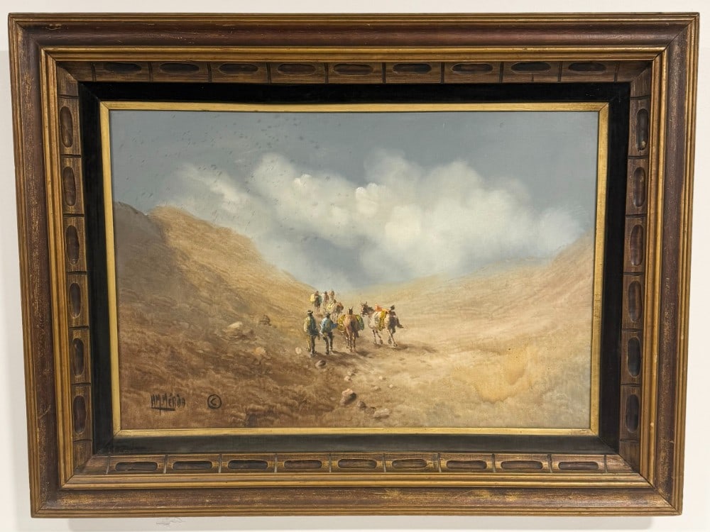 Manuel Munoz Merida Western Landscape Oil On Canvas Painting (1 of 5)