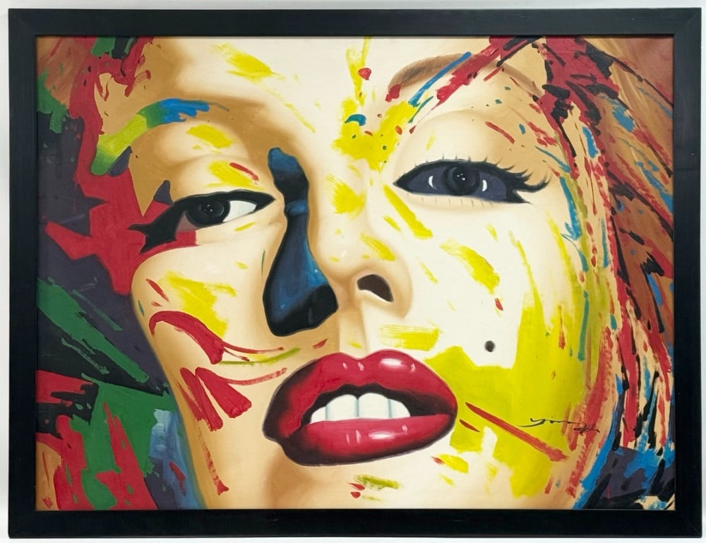 Signed Large Pop Art Marilyn Monroe Acrylic On Canvas Painting James Gill? (1 of 4)