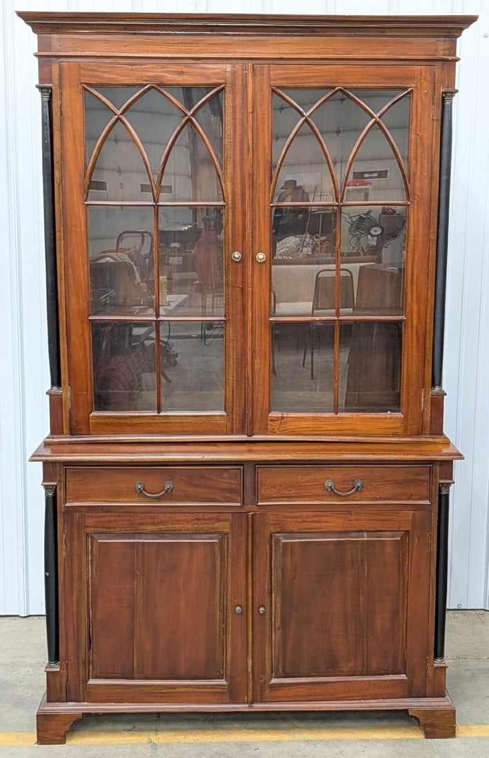 Antique Regency-Style Mahogany China Cabinet (1 of 9)
