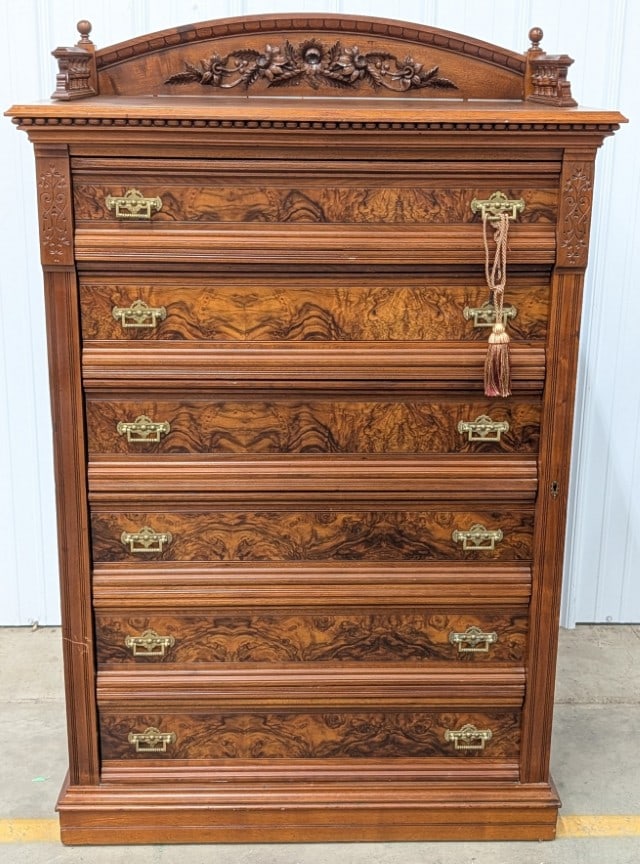 Antique Victorian Walnut Side-Locking Eastlake-Style Tall Chest Of Drawers (1 of 8)