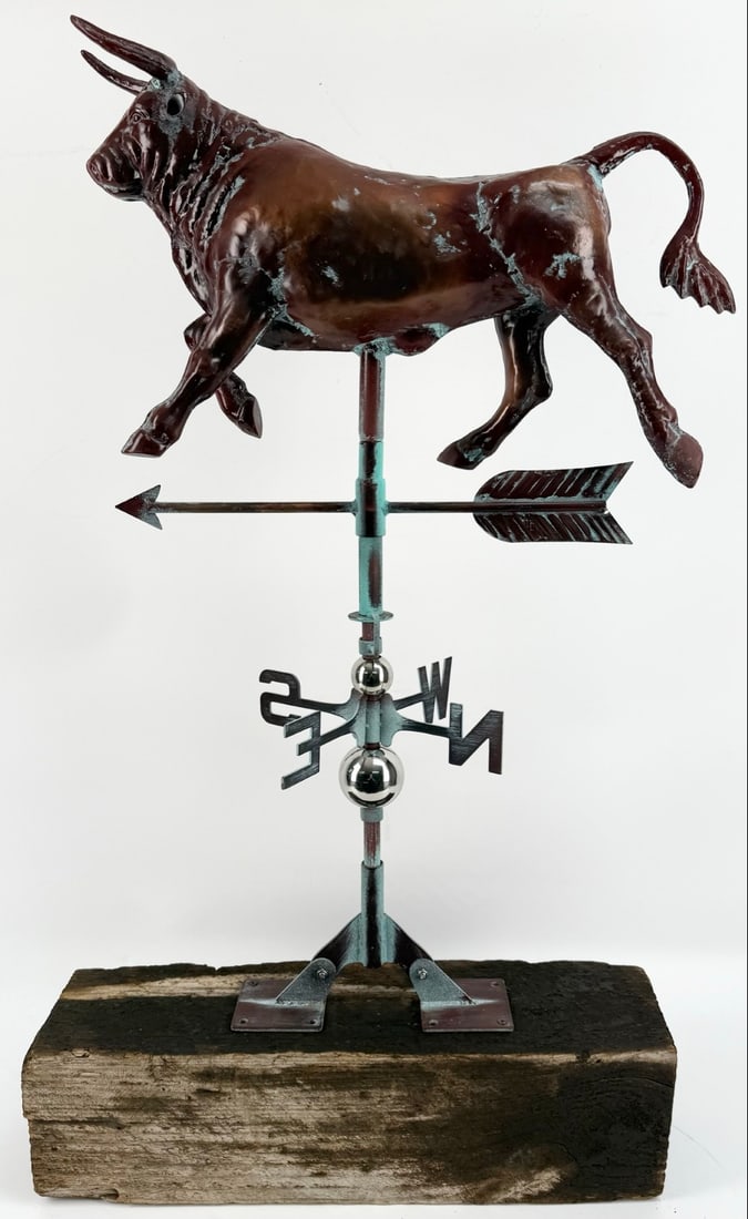 Copper Finish "Bull" Three Dimensional Figural Weathervane (1 of 6)