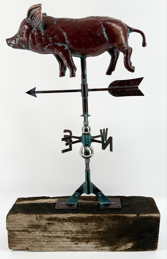 Copper Finish "Pig" Three Dimensional Figural Weathervane (1 of 6)